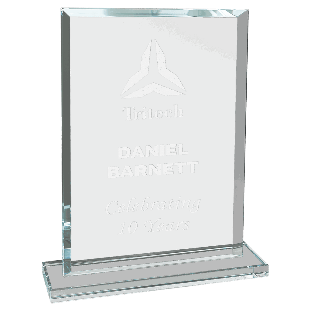 7 3/4" Rectangle Clear Glass Award