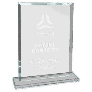 7 3/4" Rectangle Clear Glass Award