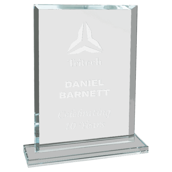 7 3/4" Rectangle Clear Glass Award
