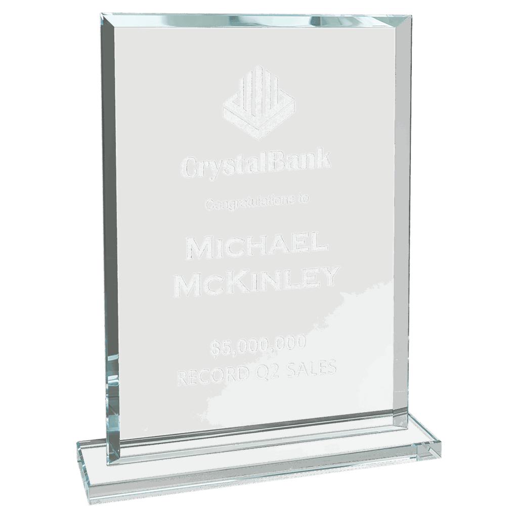 8 1/2" Rectangle Clear Glass Award