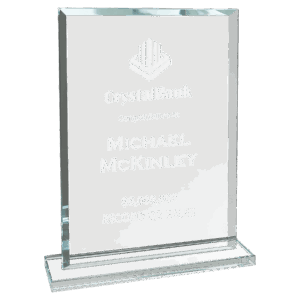 8 1/2" Rectangle Clear Glass Award