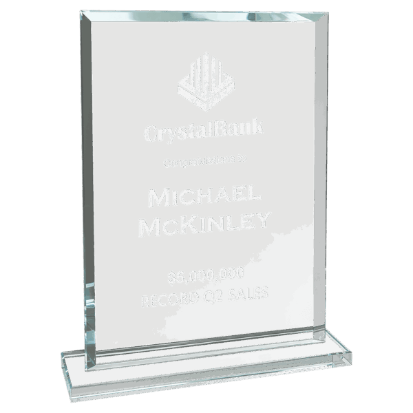 8 1/2" Rectangle Clear Glass Award