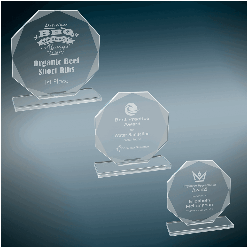 Octagon Clear Glass Award Sample Set