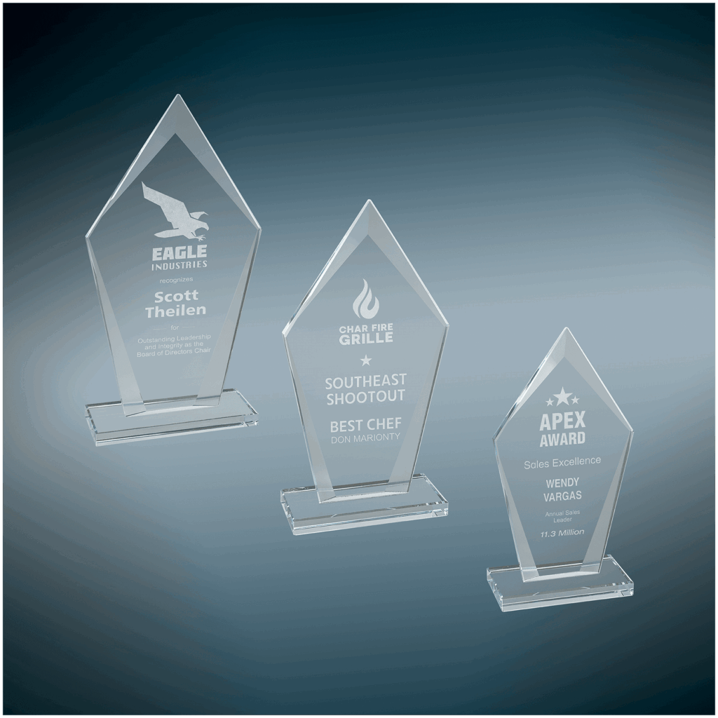 Diamond Clear Glass Award Sample Set