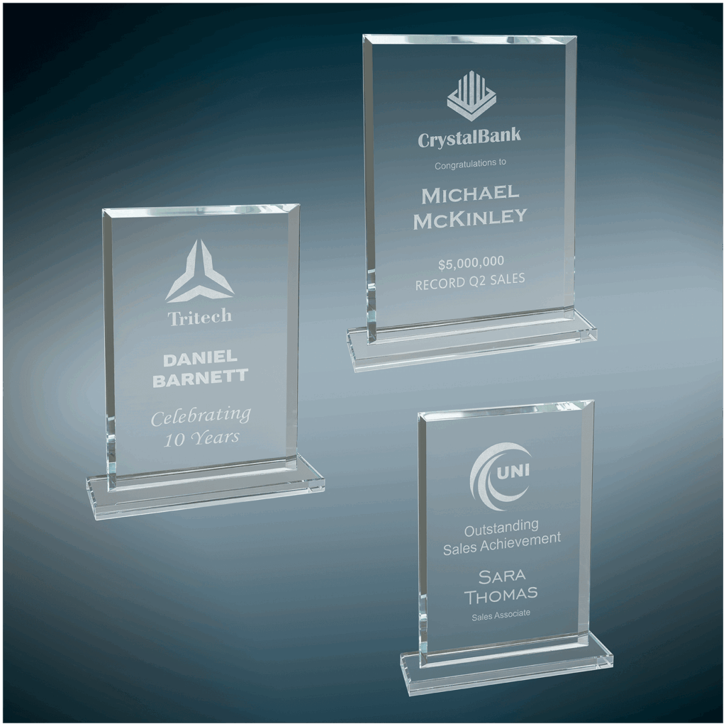 Rectangle Clear Glass Award Sample Set