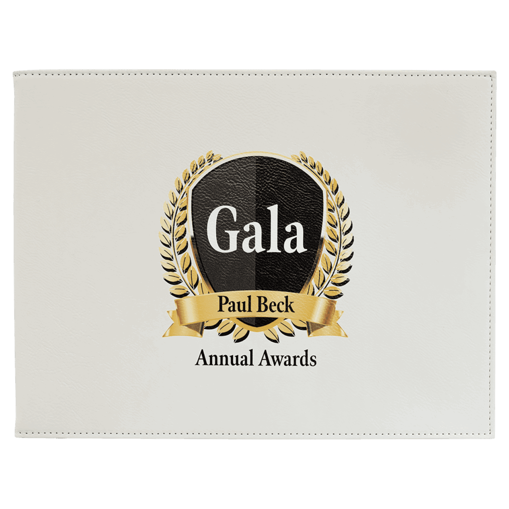 9" x 12" White Laserable Leatherette Certificate Holder