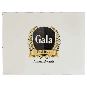 9" x 12" White Laserable Leatherette Certificate Holder