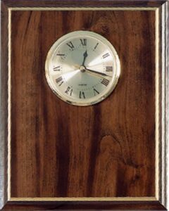8" x 10" Cherry Finish with Gold Cove Edge Clock Plaque