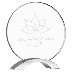7 1/4" Round Cosmic Acrylic with Silver Base
