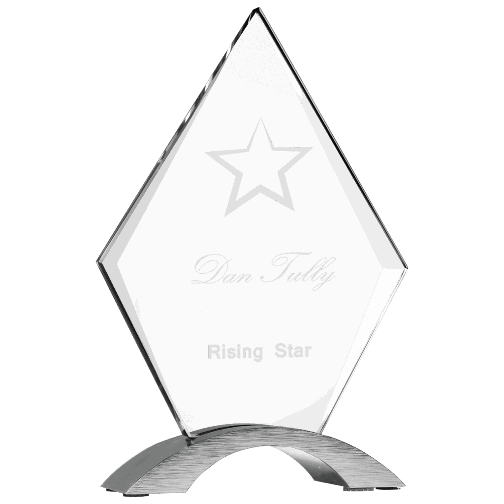 7 1/4" Diamond Cosmic Acrylic with Silver Base