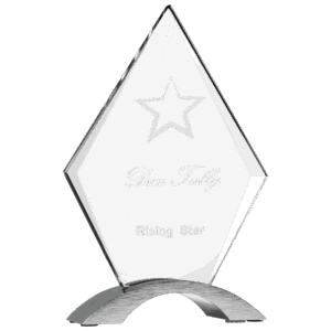 7 1/4" Diamond Cosmic Acrylic with Silver Base