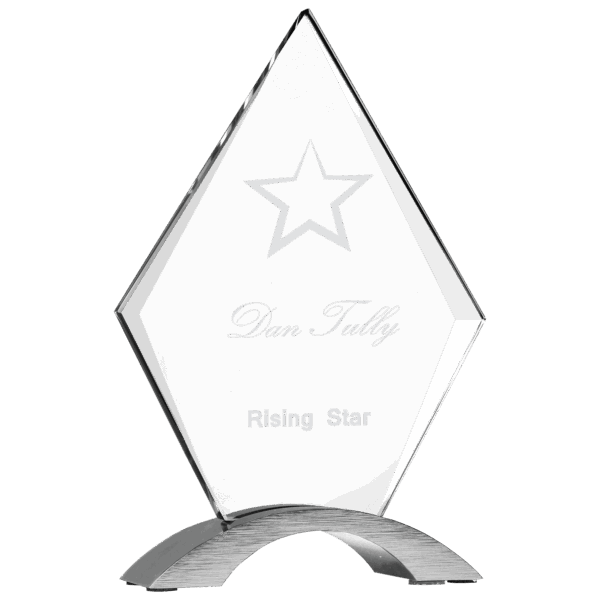 7 1/4" Diamond Cosmic Acrylic with Silver Base