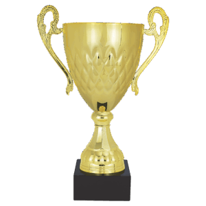 19 3/4" Gold Completed Metal Cup with Black Marble Base