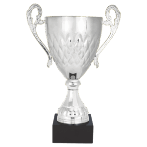 19 3/4" Silver Completed Metal Cup with Black Marble Base