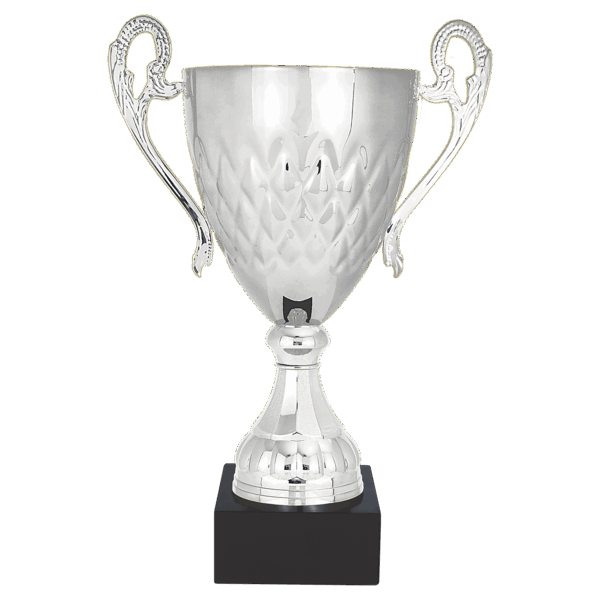 19 3/4" Silver Completed Metal Cup with Black Marble Base