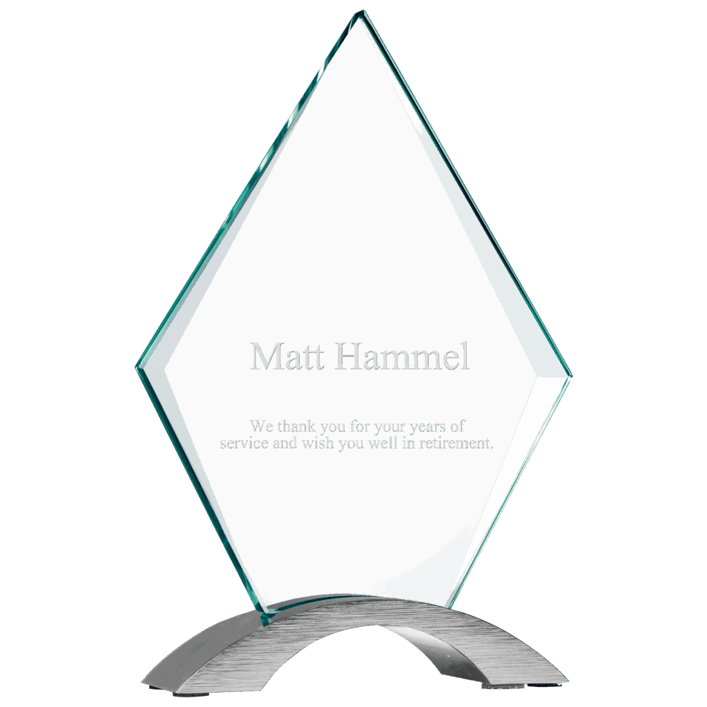 7 1/4" Diamond Cosmic Glass with Silver Base