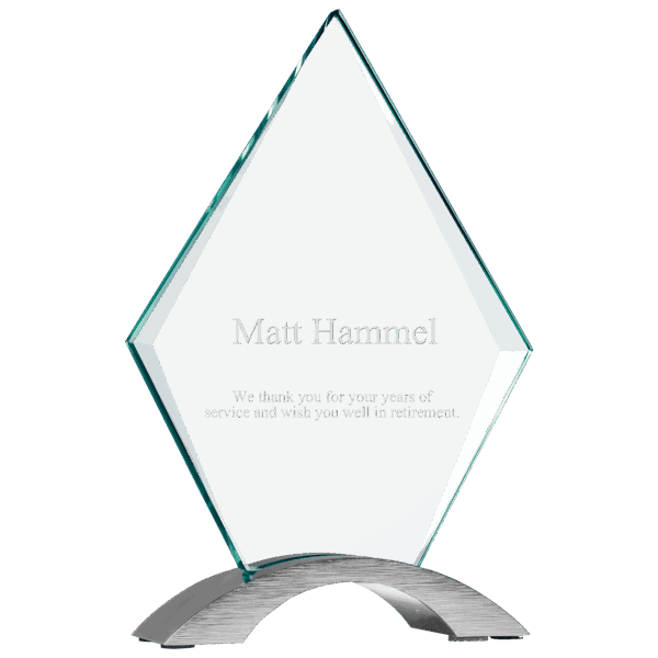 7 1/4" Diamond Cosmic Glass with Silver Base