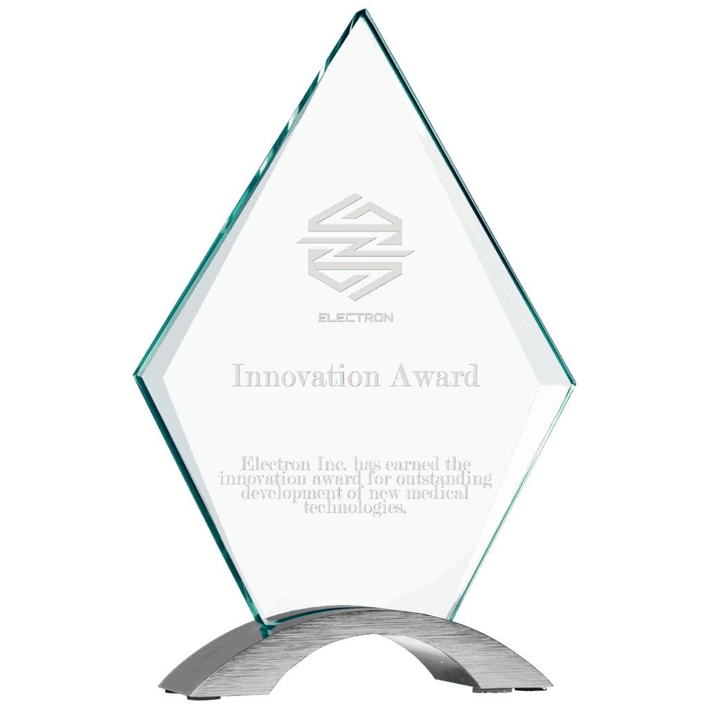 8 1/2" Diamond Cosmic Glass with Silver Base
