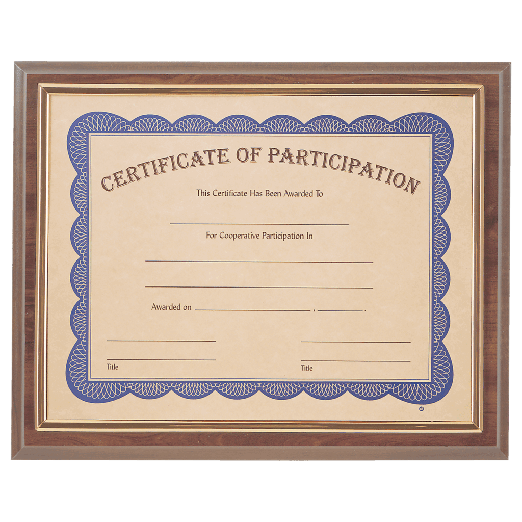 13" x 10 1/2" Cherry Finish Slide-in Plaque w/ 8 1/2" x 11" Frame