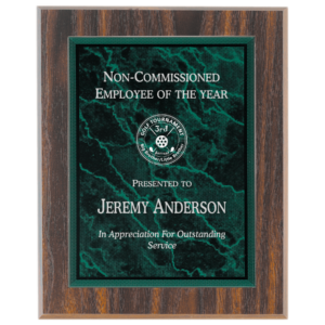 6" x 8" Green Marble Acrylic Plaque Plate