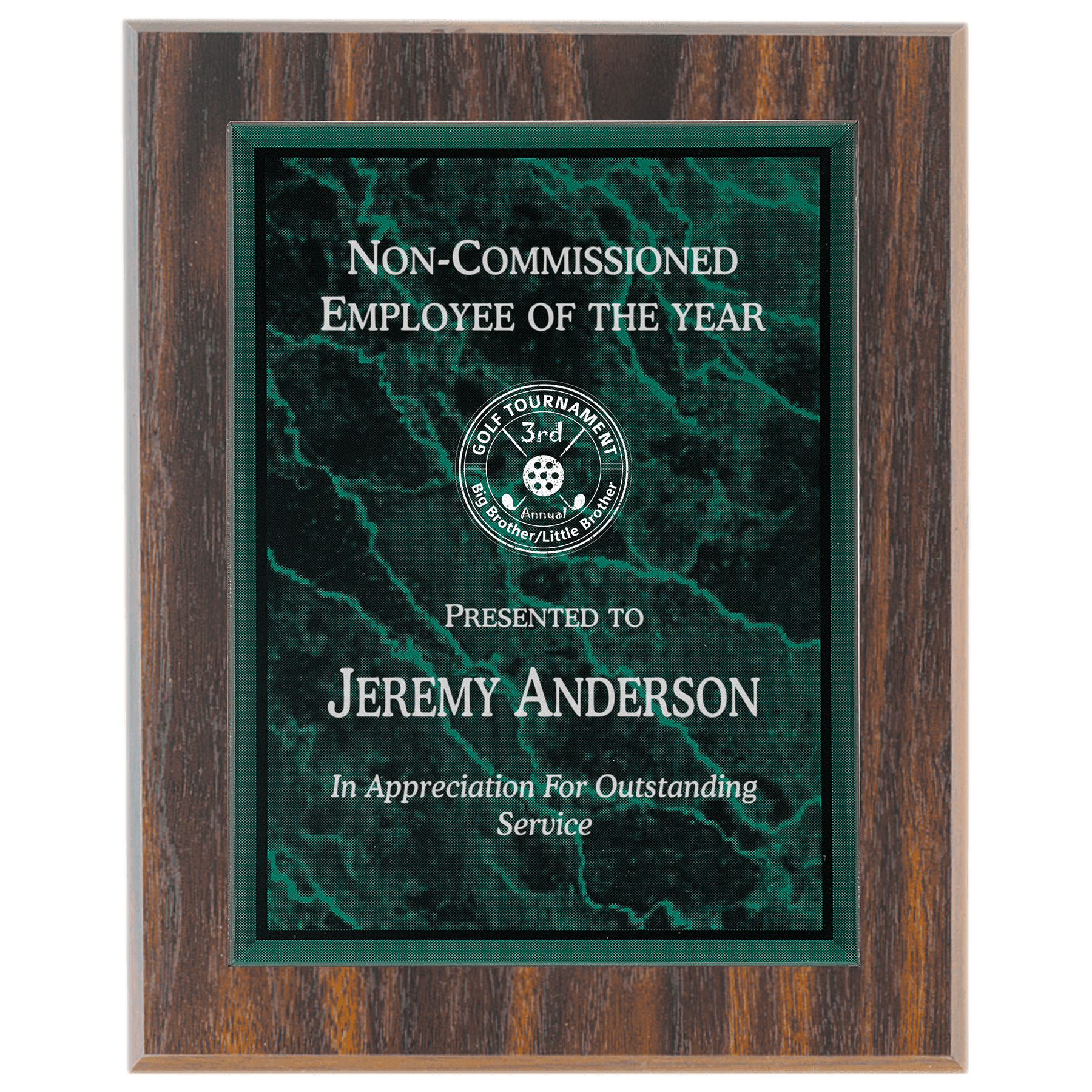 6" x 8" Green Marble Acrylic Plaque Plate