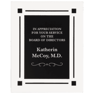 8" x 10" Solid Black Acrylic Clear-Plaq