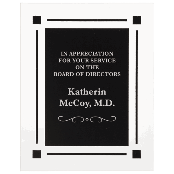 9" x 11" Solid Black Acrylic Clear Plaq