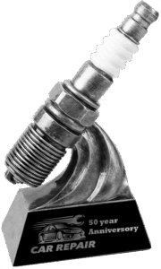 6" Spark Plug Car Show Resin