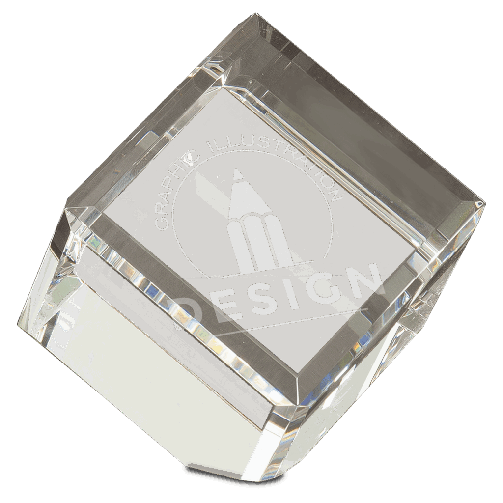 3 1/2" x 3 1/2" Crystal Cube
