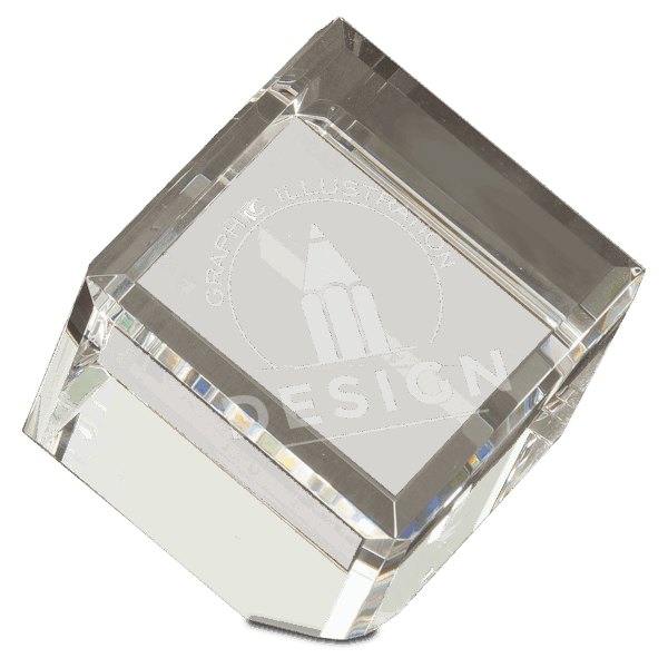 3 1/2" x 3 1/2" Crystal Cube