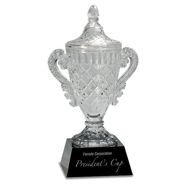 14" Crystal Cup on Black Pedestal Base