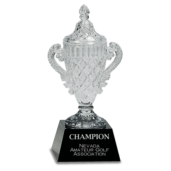 10 3/4" Crystal Cup on Black Pedestal Base