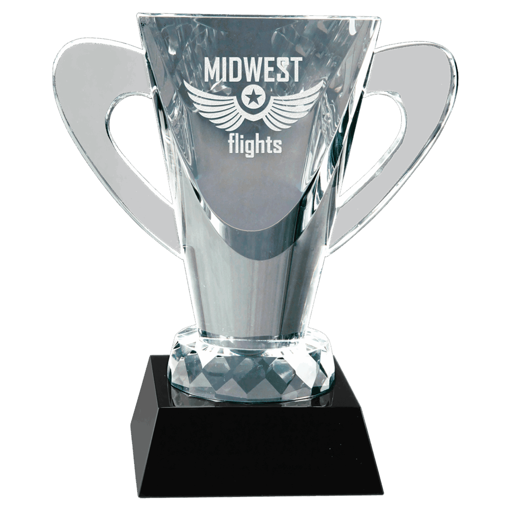 6 1/2" Crystal Cup on Black Pedestal Base