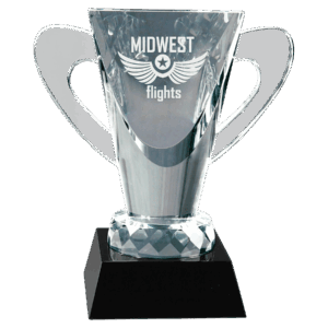 6 1/2" Crystal Cup on Black Pedestal Base