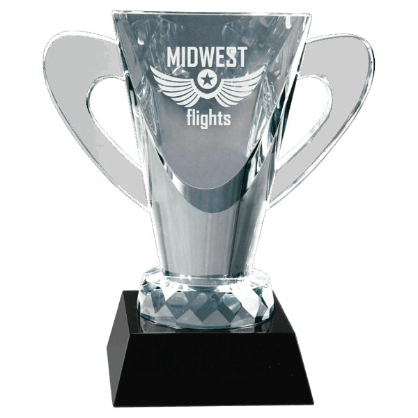 6 1/2" Crystal Cup on Black Pedestal Base