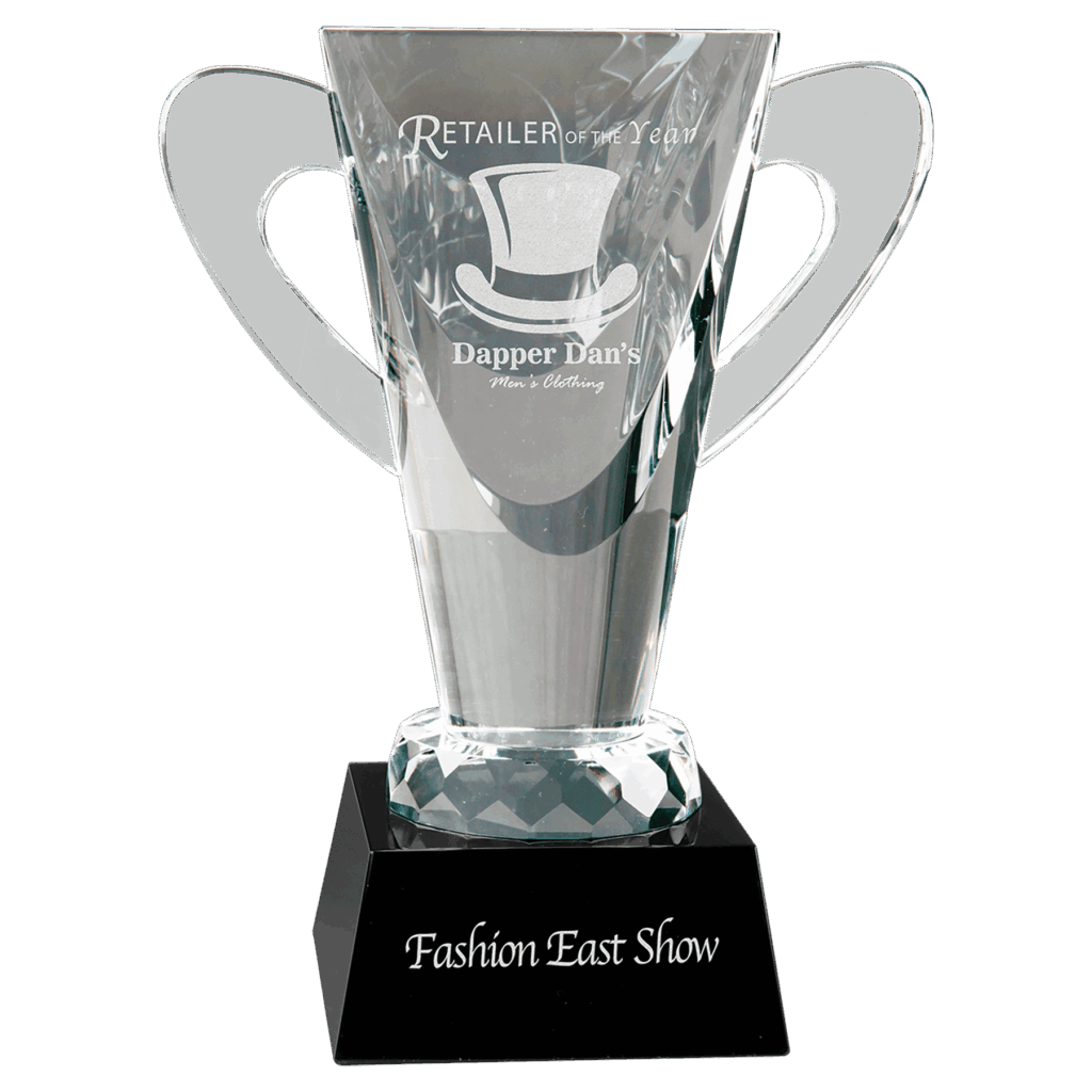 7 3/4" Crystal Cup on Black Pedestal Base