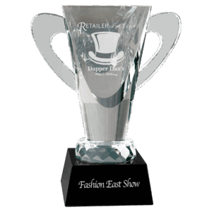 7 3/4" Crystal Cup on Black Pedestal Base