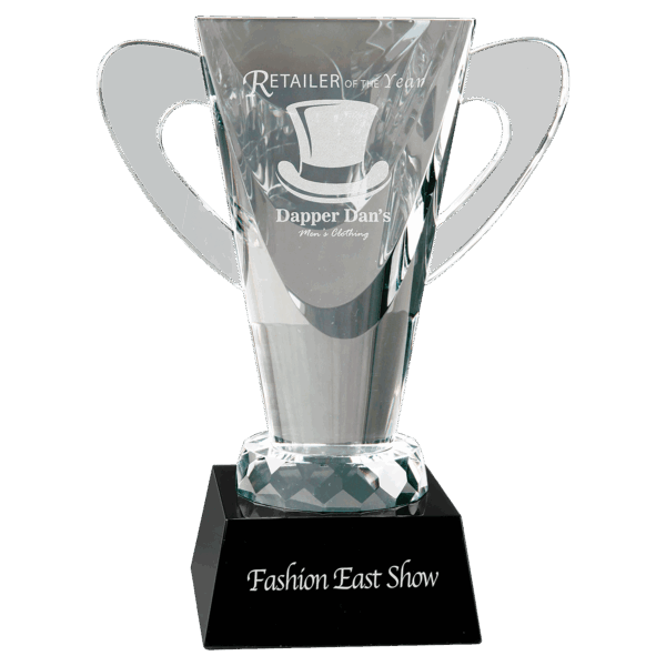 7 3/4" Crystal Cup on Black Pedestal Base