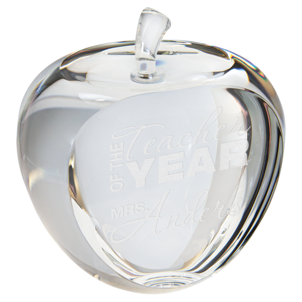3 3/4" Crystal Apple with Flat Face