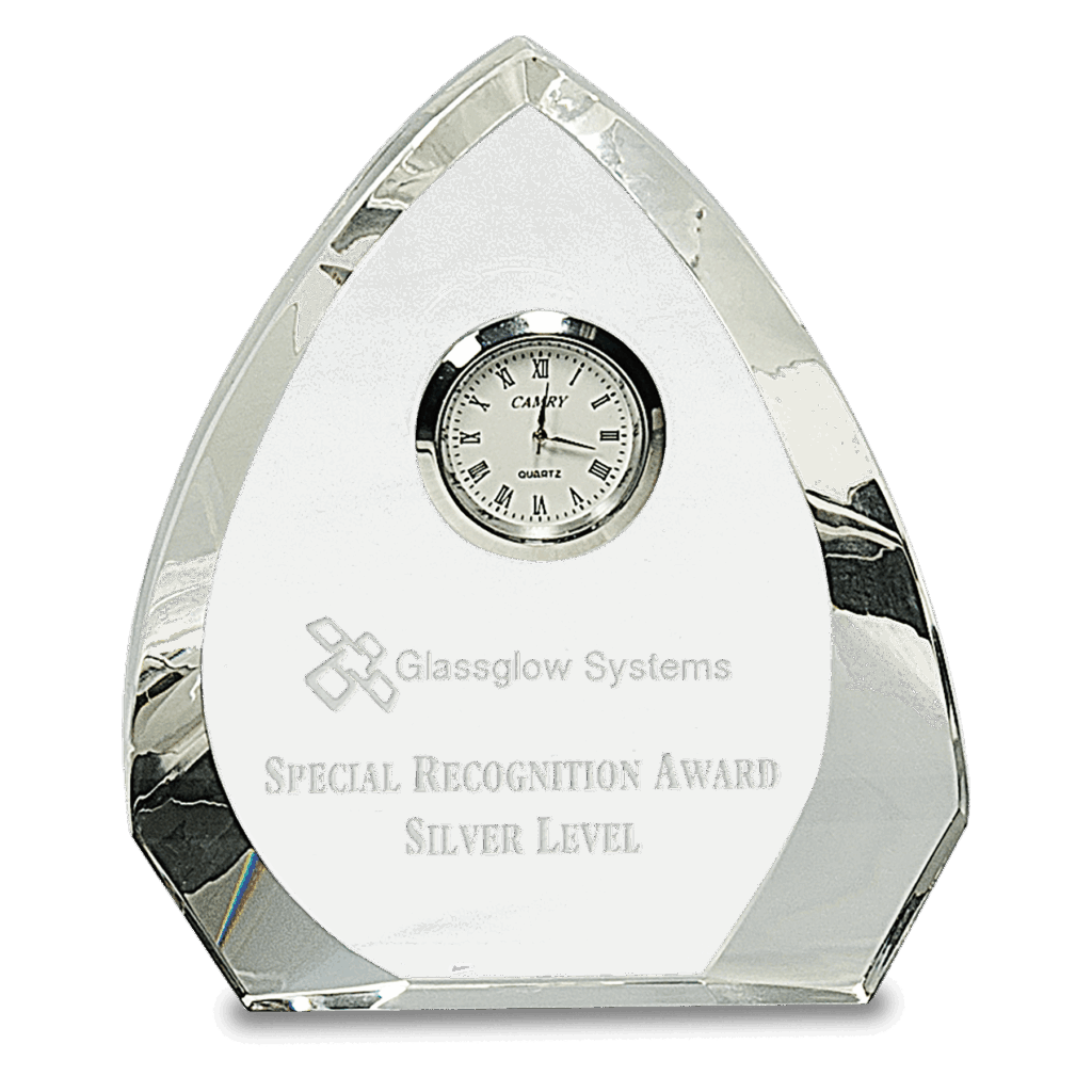 5 1/2" Clear Crystal Arch with Clock