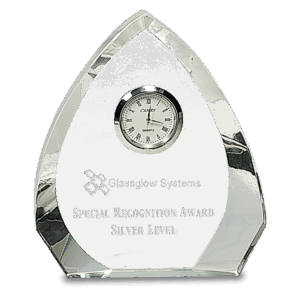 5 1/2" Clear Crystal Arch with Clock