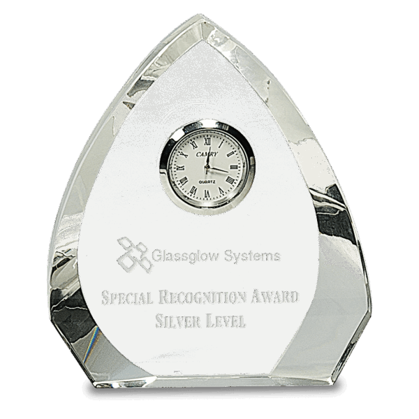 5 1/2" Clear Crystal Arch with Clock