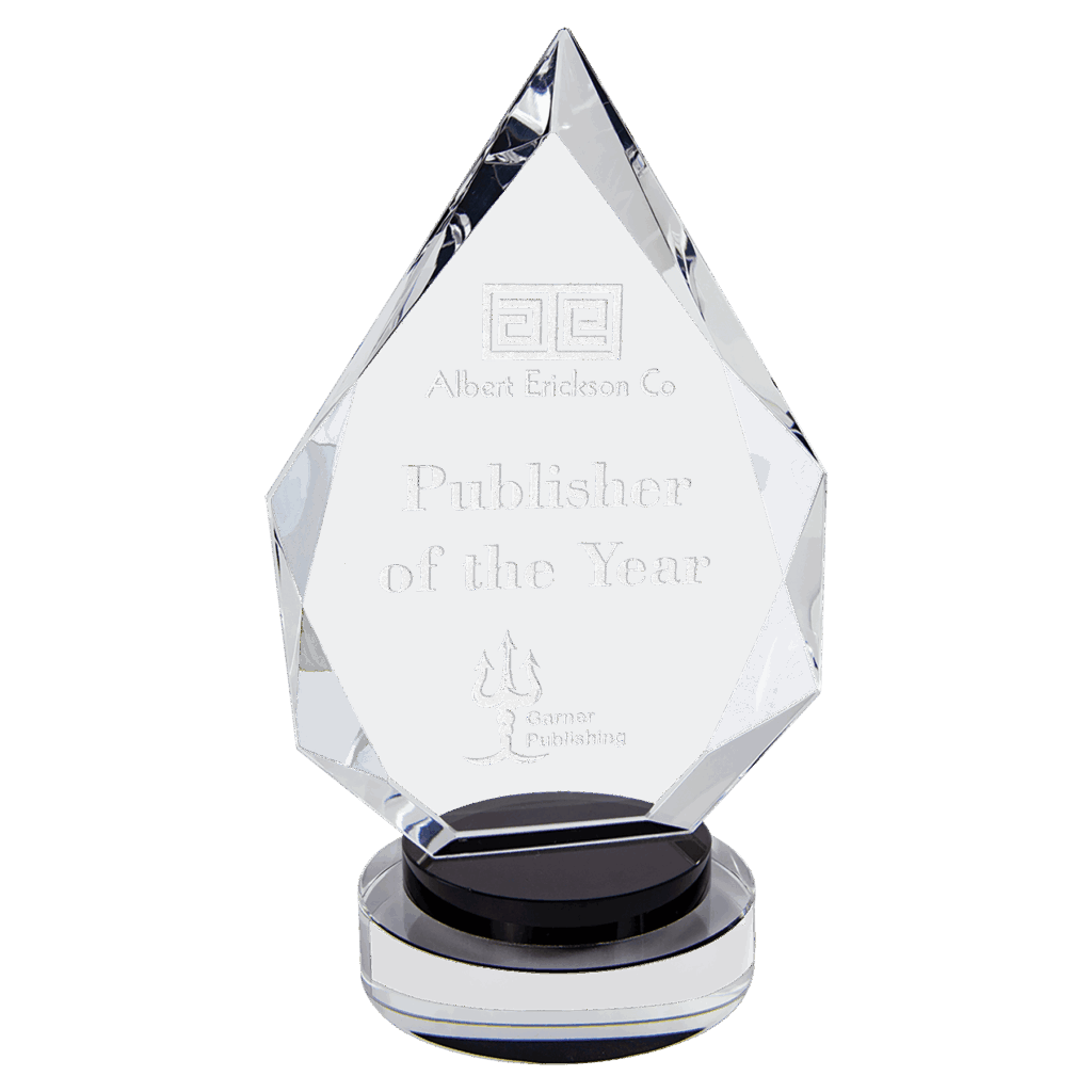 9 1/2" Diamond Crystal on Black & Clear Round Base