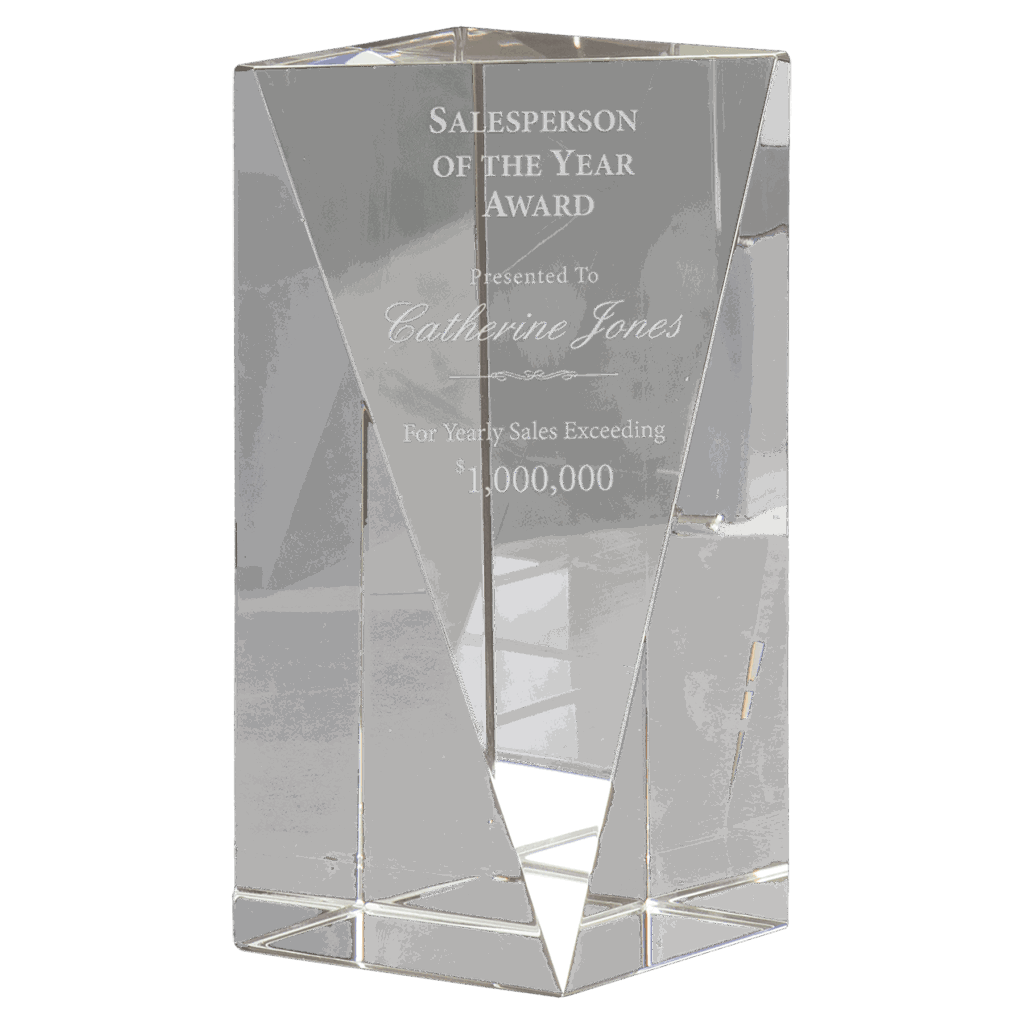 6" Crystal Triangle Front Pillar
