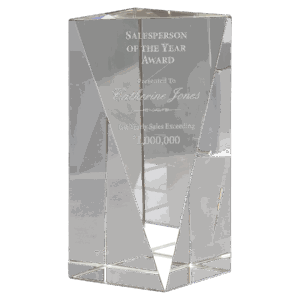 6" Crystal Triangle Front Pillar