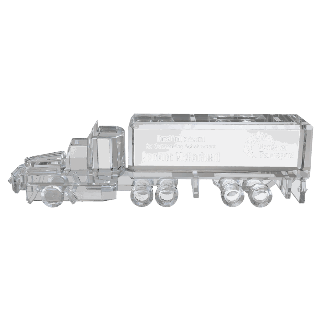 10" x 3" Crystal Semi Truck