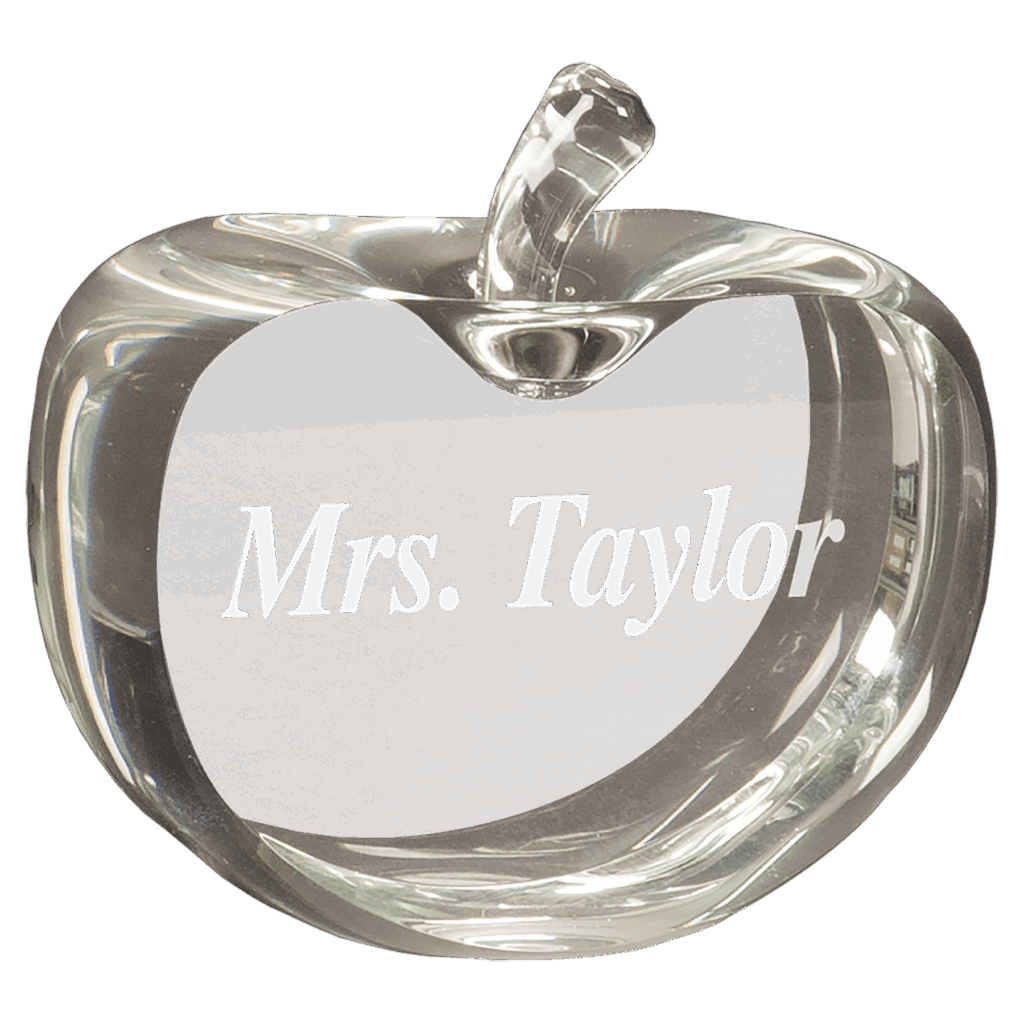 3 1/2" x 3 3/4" Flat Crystal Apple