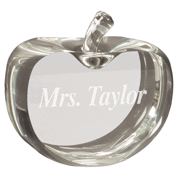 3 1/2" x 3 3/4" Flat Crystal Apple