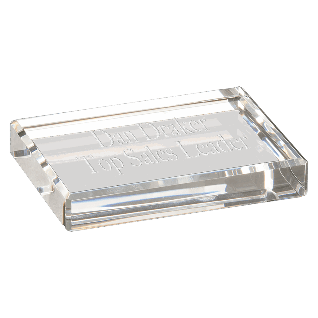 4" x 3" Crystal Rectangle Paperweight