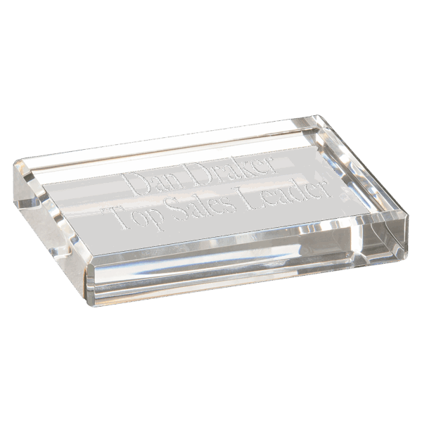 4" x 3" Crystal Rectangle Paperweight